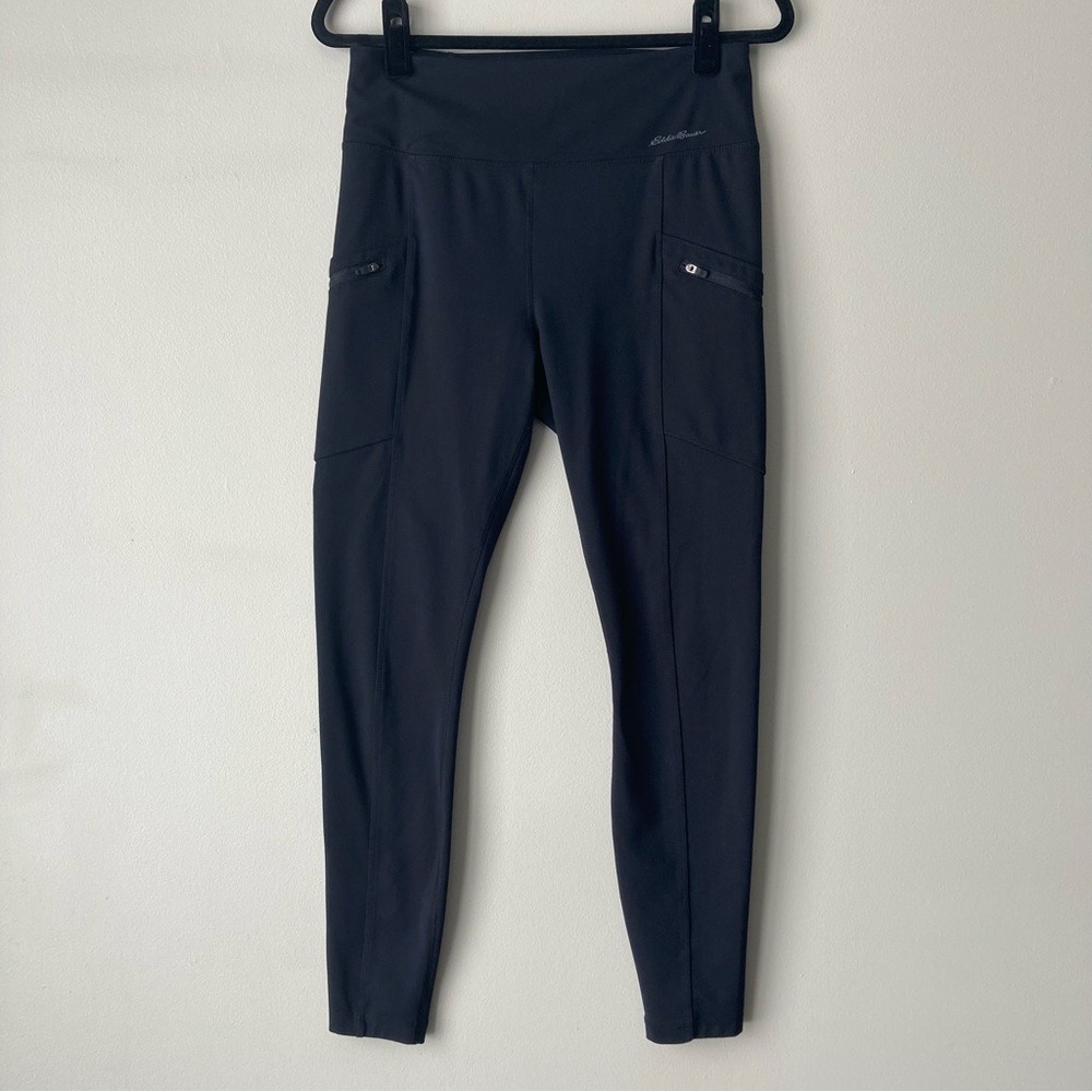 Eddie Bauer Womens Black High Rise Zipper Pocket Athletic‎ Leggings Size M